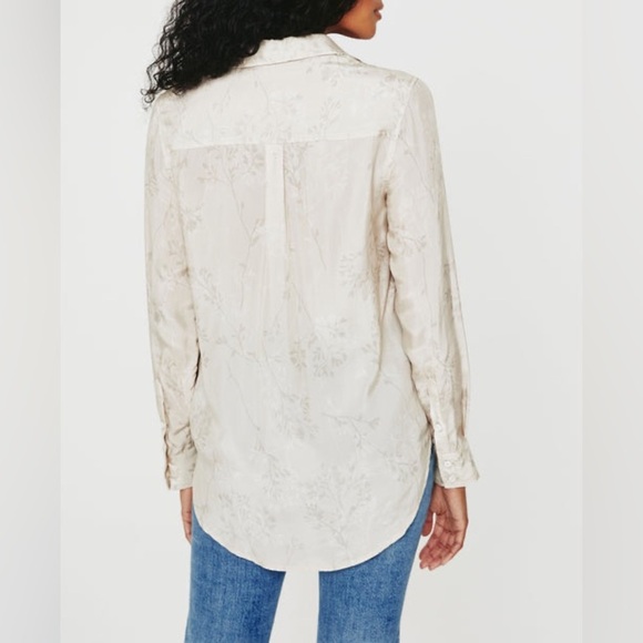 NWOT - AG Shiela Long Sleeve Button-up Shirt in Shadow Flower Neutral - Size S - Picture 6 of 10